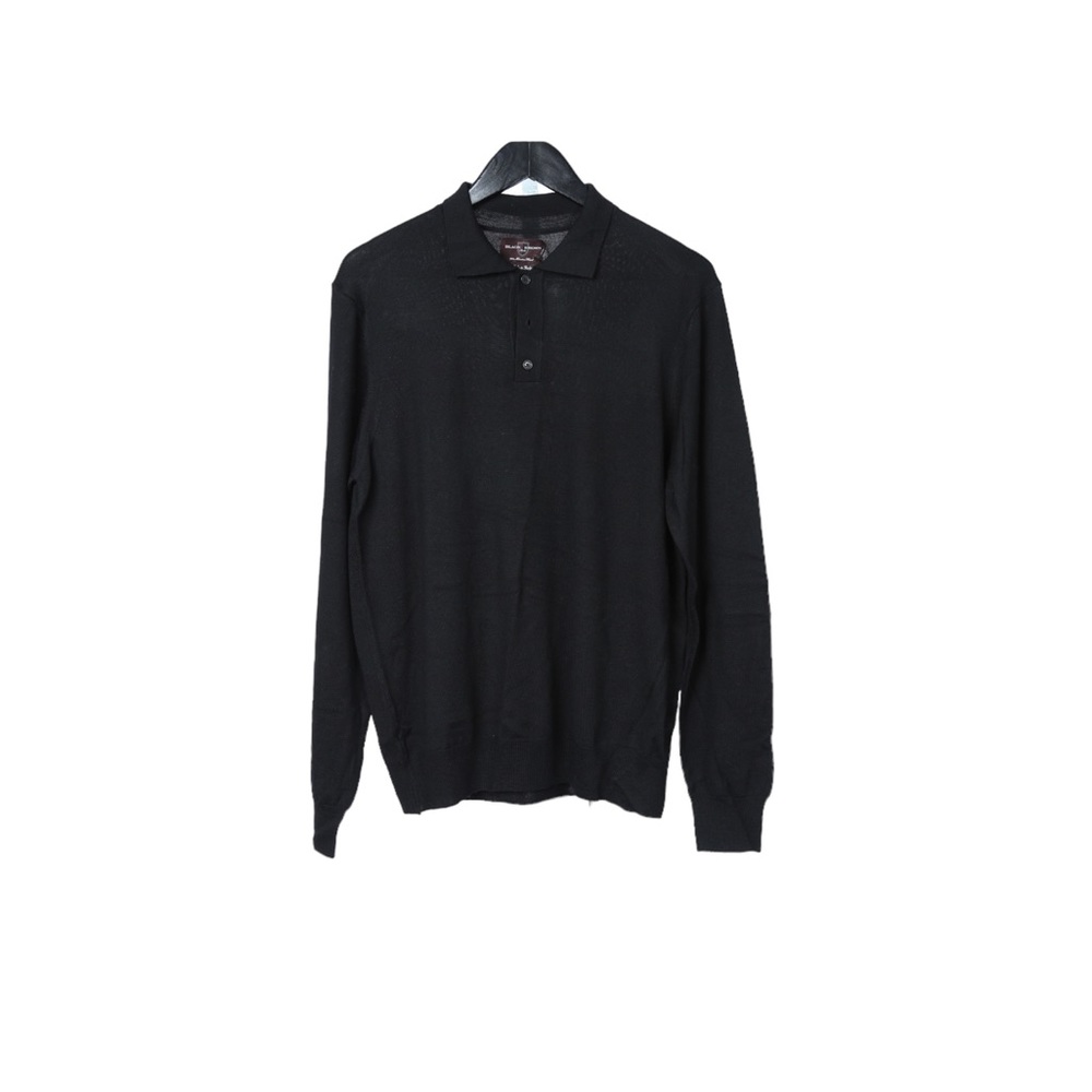 NWT Black and Brown Sweater Pure Baruffa Wool in Black Made in Italy Small